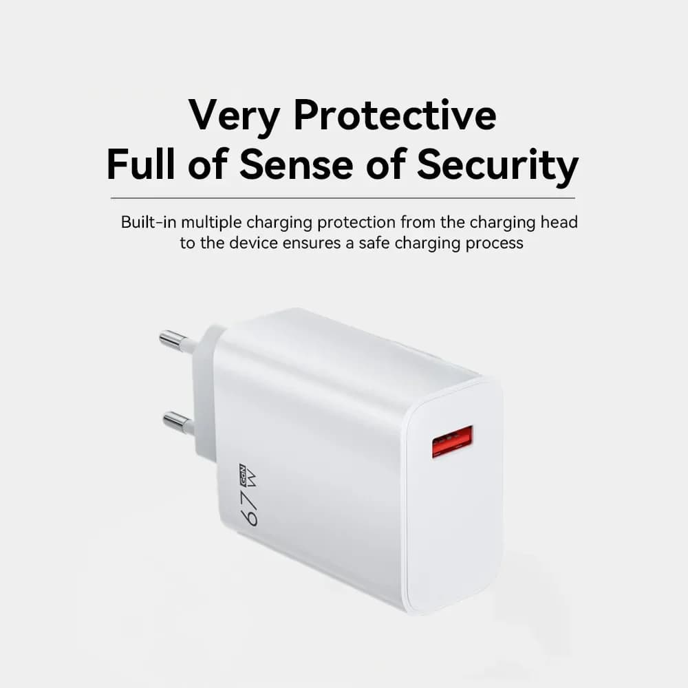 USB GaN Charger Total 67W Fast Charging Wall Phone Adapter 6A USB TypeC Cable Quick Charge 3.0 Plug For iPhone Samsung Xiaomi - 2