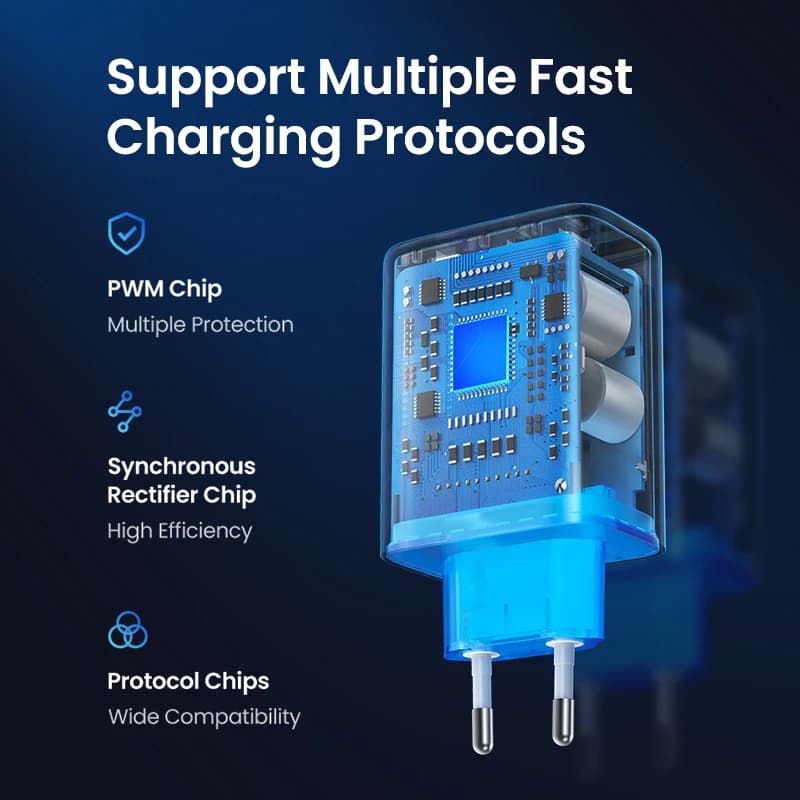شاحن PD من UGREEN بقوة 65 واط يدعم Quick Charge 4.0 و3.0 وType-C لهواتف آيفون 17 و16 و15 برو ماكس والكمبيوتر المحمول - 6