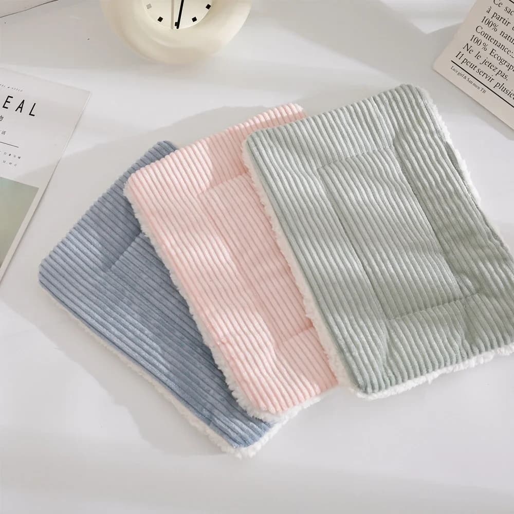 Autumn Winter Warm Solid Fleece Bed Soft Lint Sleep Mat Nest  Plush Mat Bed for Small Animal Hedgehog Hamster Rabbit Bird Mats - 4