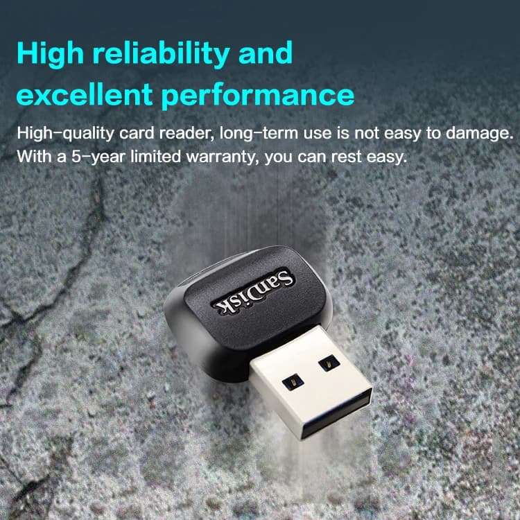 قارئ بطاقات SanDisk USB 3.2 Micro SD، قارئ بطاقات ذاكرة فلاش TF صغير بسرعة تصل إلى 250 ميجابت/ثانية - 5