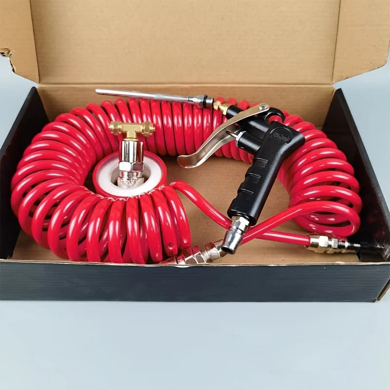 تنظيف مسدس نفخ منفضة الهواء للشاحنة شديدة التحمل و2 أطراف فوهة قابلة للتبديل - مجموعة مسدس نفخ مقعد الهواء الأحمر