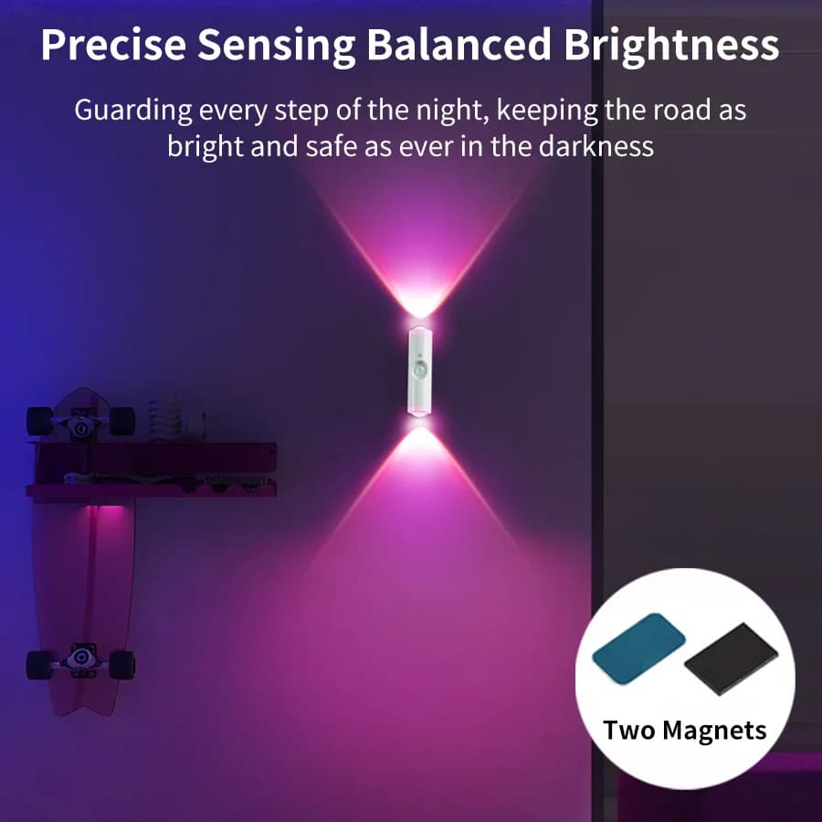 Smart RGB Gradient Wall Light Motion Sensor Magnetic Rechargeable Wall Sunset Lamp for Bedroom Closet Garden Room Decoration - 4