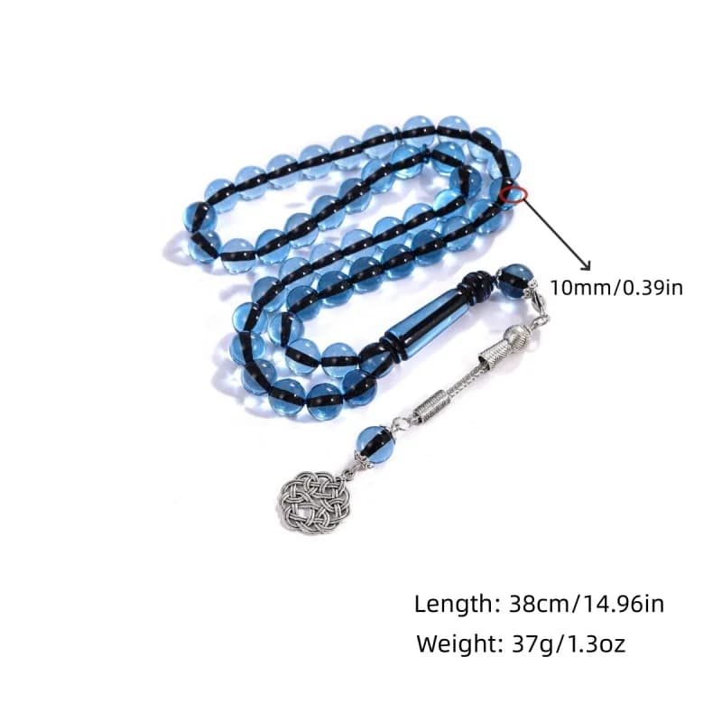 45pcs10mm imitation stone transparent Mouslin prayer rosary, Middle Eastern Arab men and women prayer bracelet/car hanging - 6