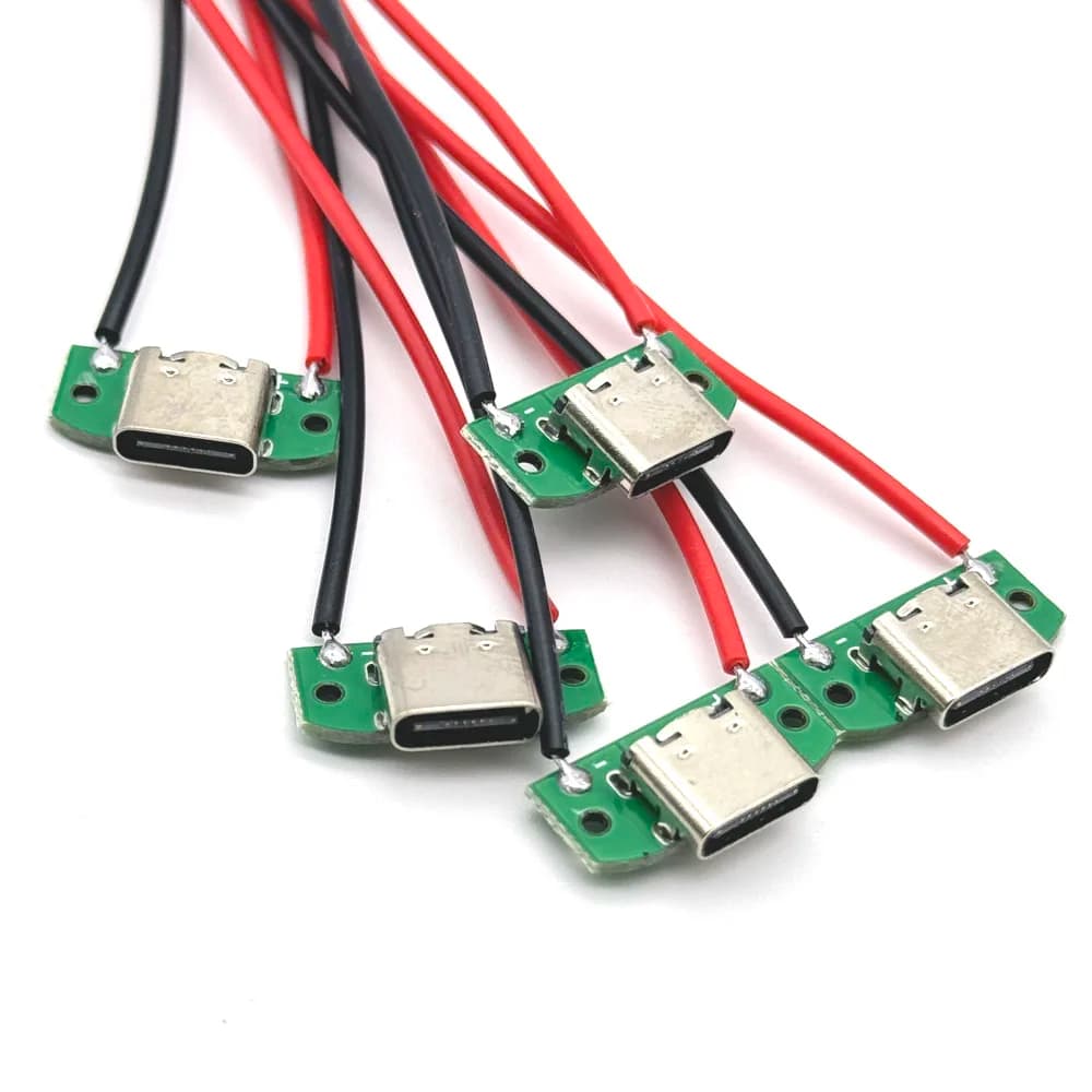 موصلات أنثى USB 3.1 type c جاك ذيل 16pin قابس ذكر USB طرفيات كهربائية لحام كابل بيانات DIY يدعم لوحة PCB - 3