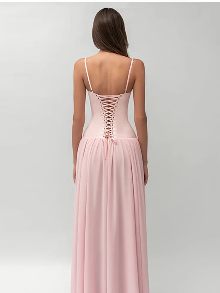Sultry Elegant Maxi Dress Sexy Party Chiffon Slim Fit Formal Evening Gown Women Summer Date Night Trendy Streetwear - 3