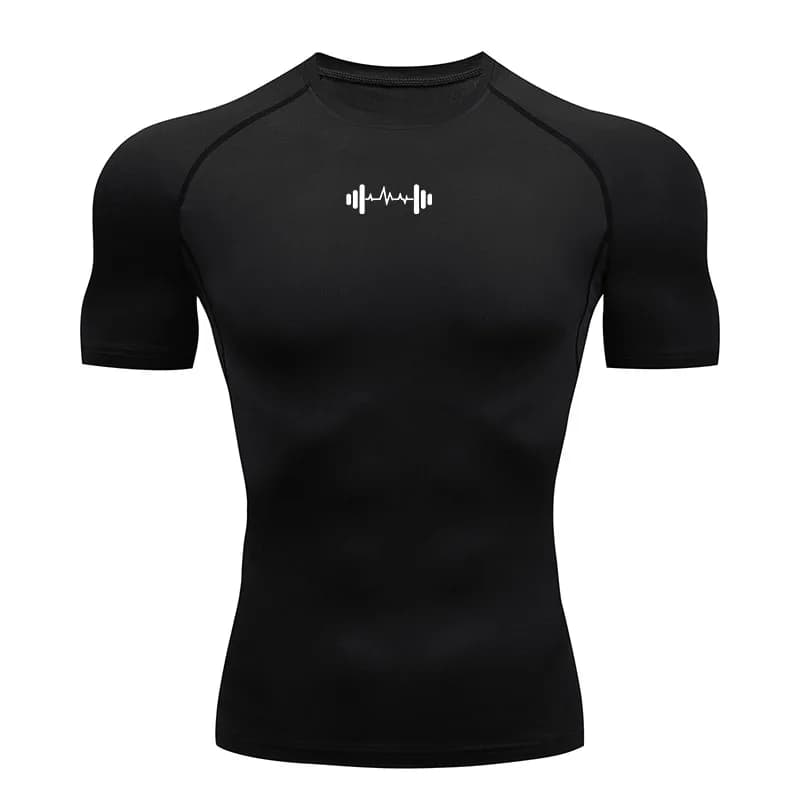 Compression T Shirt Men Summer Sportswear Running T-shirt Elastic Quick Dry Sport Tops Tee Athletic Gym Workout Shirts Men - 2