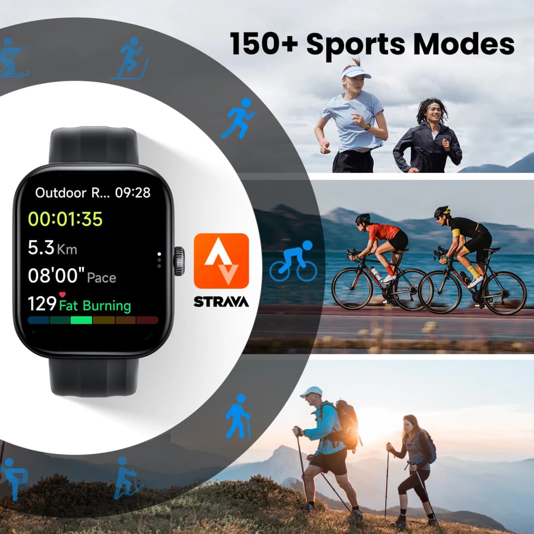HAYLOU Watch Faro Voice Calling Smart Watch 2.01'' HD Screen 24H Health Monitor 150+ Sports Modes Bluetooth Smartwatch Men Women - 3