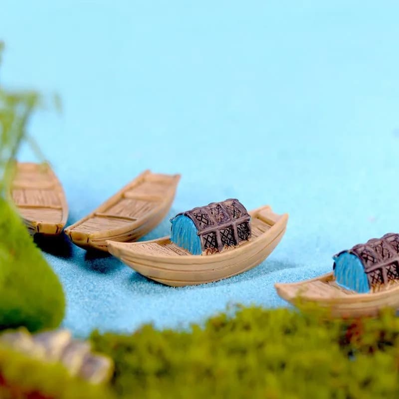 Fairy Garden Accessories Miniature Spring Water Wells Bridge Boat Ornament Statue Figurines Landscape Home Garden Craft  Decor - 5