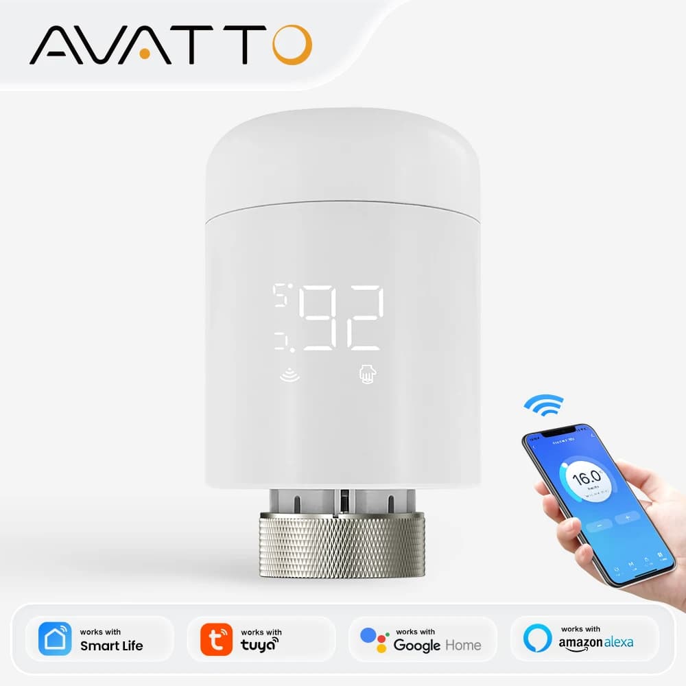 AVATTO Tuya 1-6 قطع صمام مشغل مبرد ترموستاتي ذكي للتحكم في درجة الحرارة يعمل مع Alexa وGoogle Home