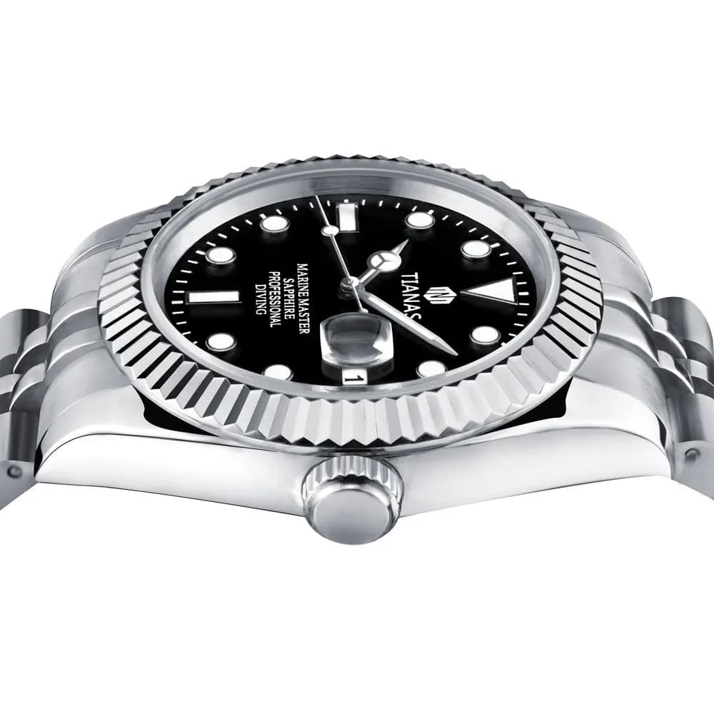 ساعة TIANAS رجالي زجاج ياقوت حركة كوارتز يابانية ساعة رجالي علبة 316L SS سباحة مقاومة للماء حتى 50 متر - 5