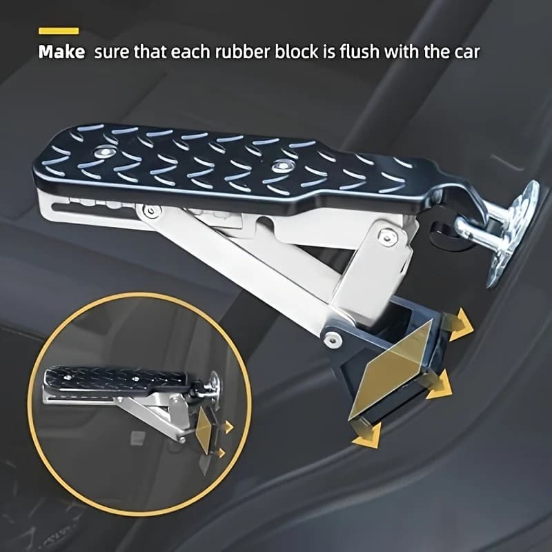 Chrome-Plated Aluminum Alloy Car Foot Pedal Step Board with Hook, Universal Vehicle Auxiliary Running Boards for Easy Access - 2