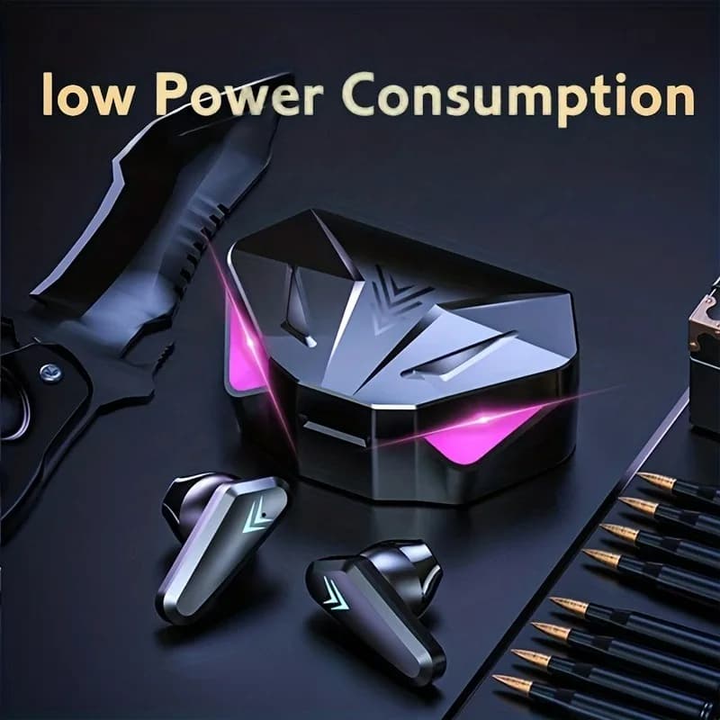 سماعة رأس بلوتوث لاسلكية TWS مع شاشة LED، ميكروفون مدمج، إلغاء الضوضاء، X15