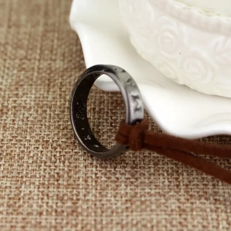 Movie Game Uncharted 4 Necklace Nathan Drake Cosplay Ring Leather Code Ancient Vintage Pendant Jewelry Prop - 5