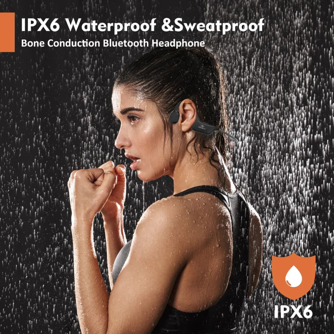 PARAMITA Real Bone Conduction Headphones Bluetooth Wireless Earphones Waterproof Sports Headset with Mic for Workouts Running - 3