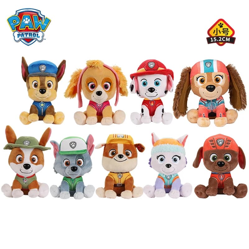 ستايل جديد أصلي باو باترول 6 بوصة تشيس مارشال ليبرتي روكي رابل زوما سكاي إيفرست زي إنقاذ دمية أنمي محشوة لعبة هدية