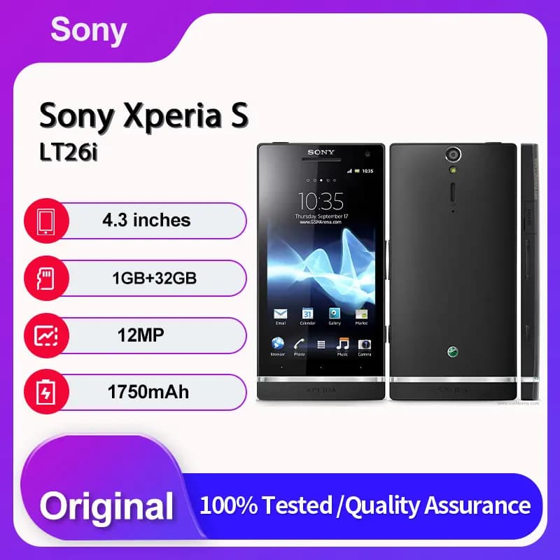 Original Unlocked Sony Xperia S LT26i 2G/3G 12MP Bluetooth 4.3 inches 1750mAh Mobile Phone