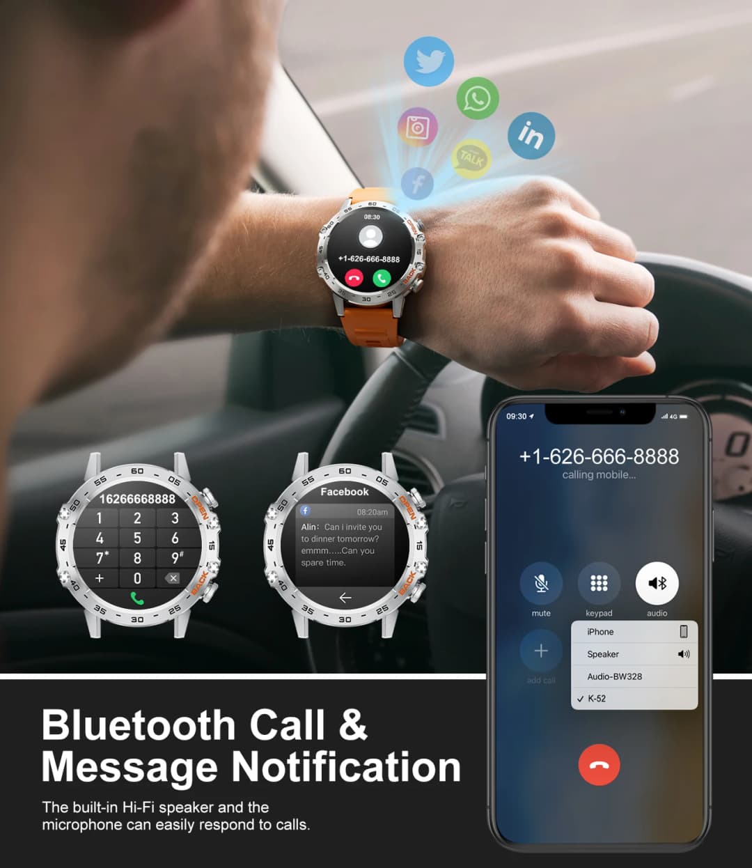 LIGE New1.39" Bluetooth Call Smart Watch Men Outdoor Sport Fitness Heart Rate Health Monitoring Smartwatch for Android IOS Phone - 2