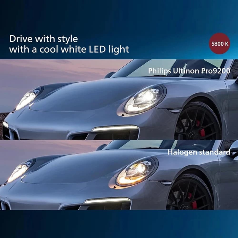 فيليبس ألتنيون برو 9200 HL H11 H9 H7 H4 كشاف LED سيارة إصدار جديد HB3 HB4 9005 9006 12V +400% أبيض بارد 5800K حزمة عالية منخفضة - 3