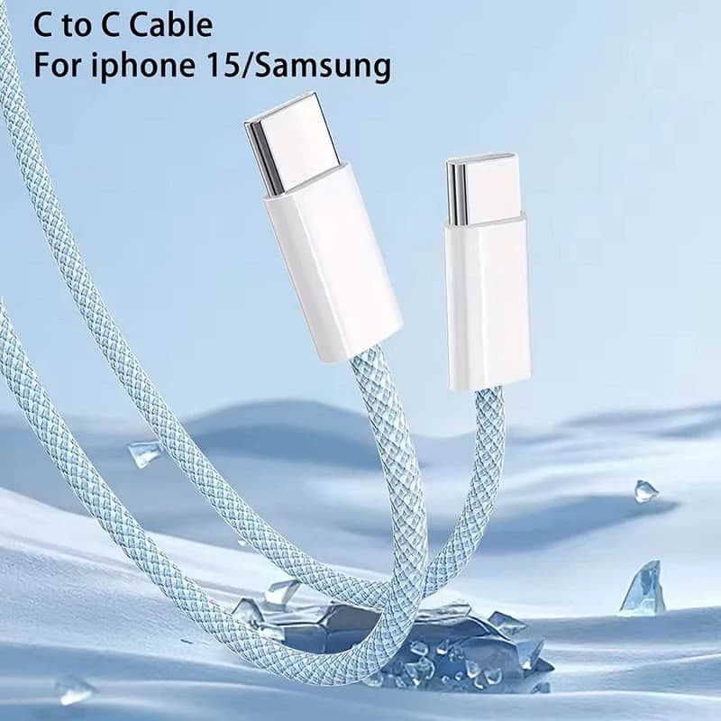 كابل من النوع C إلى النوع C متعدد الألوان PD كابل بيانات شحن سريع لهاتف iphone15 15Pro Huawei Samsung Xiaomi Android Type C خط بيانات - 3