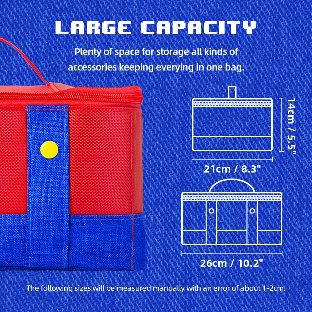 حقيبة حمل كبيرة لجهاز نينتندو سويتش OLED وحدة تحكم برو حقيبة تخزين سفر متوافقة مع جهاز نينتندو سويتش جويكون - 6