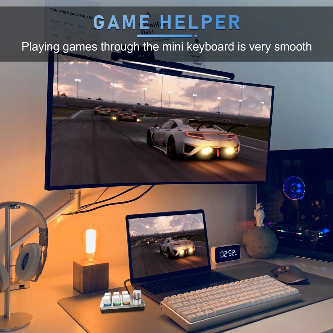 6 Keys 1 Knob RGB Programming Macro Gaming Knob Keypads Mini Custom Programming Keyboard USB Mechanical Keyboard for Photoshop - 4