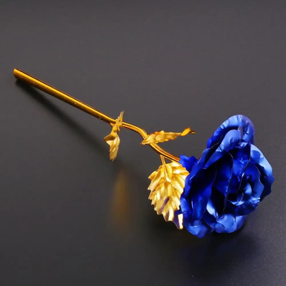 24k Gold Dipped Rose Flower Artificial Flowers Eternal Rose with Stand Forever Love In Box Birthday Valentine Day Gift for Girls - 3