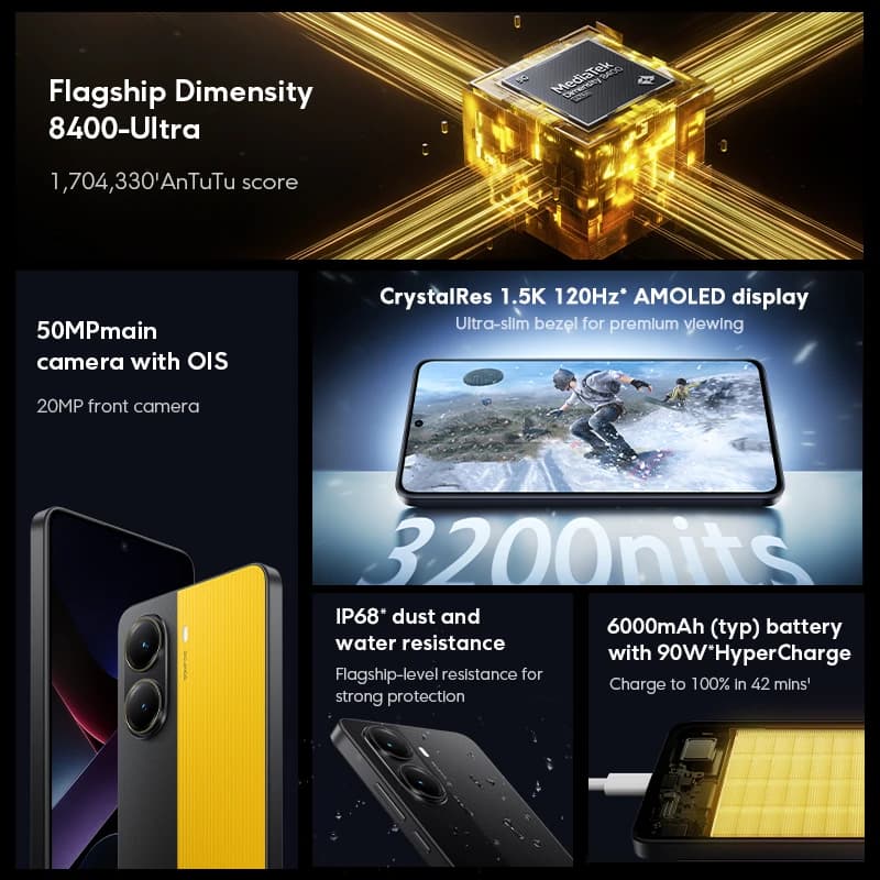هاتف POCO X7 Pro الإصدار العالمي، معالج Dimensity 8400-Ultra، بطارية 6000 مللي أمبير في الساعة، شحن 90 واط HyperCharge، NFC، شاشة AMOLED 6.67 بوصة بدقة 1.5K ومعدل تحديث 120 هرتز - 4