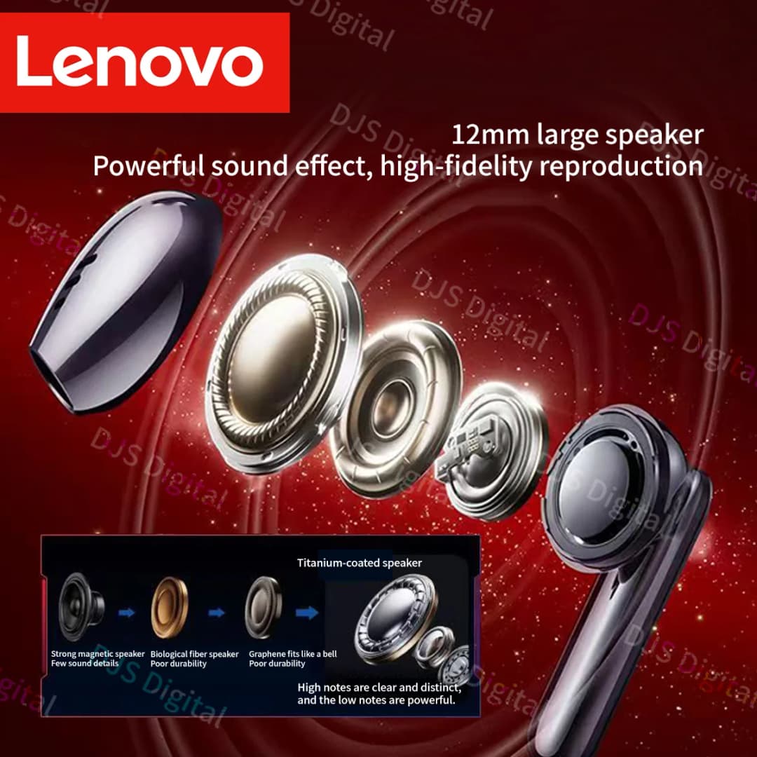 سماعات Lenovo EA189 الجديدة بلوتوث 6.0، سماعات أذن لاسلكية حقيقية، سماعات أذن داخلية، سماعات رأس ذات تأخير منخفض للألعاب، عمر طويل - 5