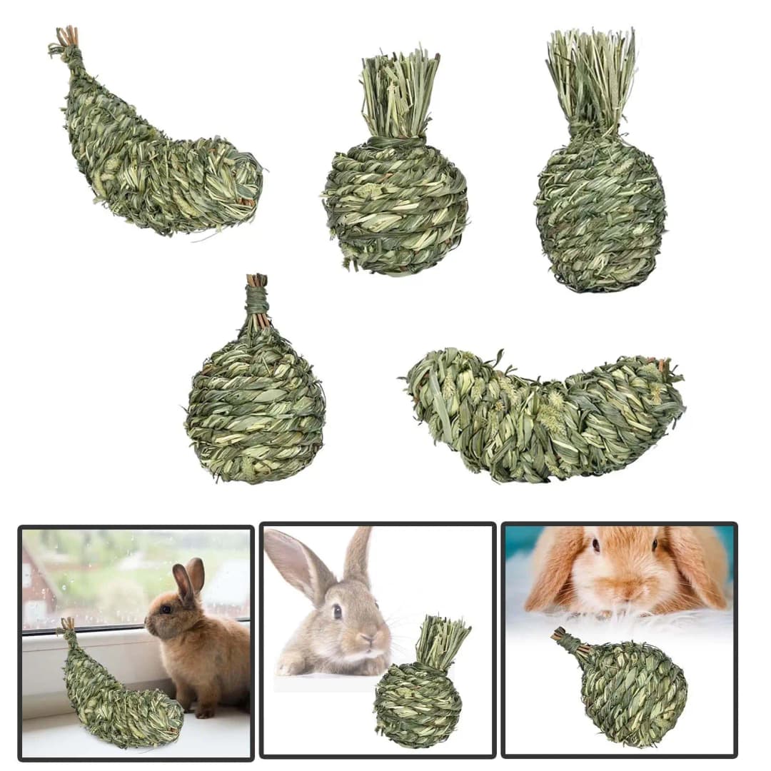 كرات مضغ للحيوانات الصغيرة، ألعاب نشاط لمضغ الأسنان للأرانب والخنازير الغينية والحيوانات الصغيرة الأخرى - 3