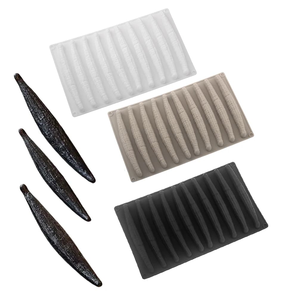 10-Cell Vanilla Design Silicone Chocolate Molds White Black or Khaki Silicone Cake Moulds Kitchen Bakeware Dessert Baking Tools - 2