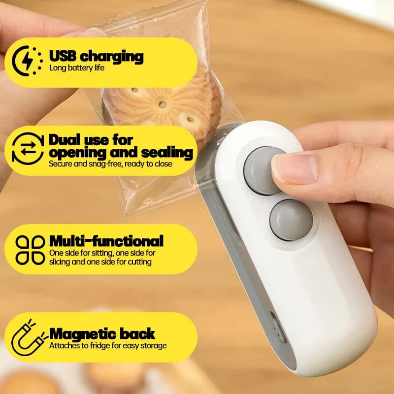 Electric Mini Heat Bag Sealing Machine Package Sealer Bags 2in1 Plastic Bag Sealing Machine Handheld Plastic Bag Heat Sealer - 5