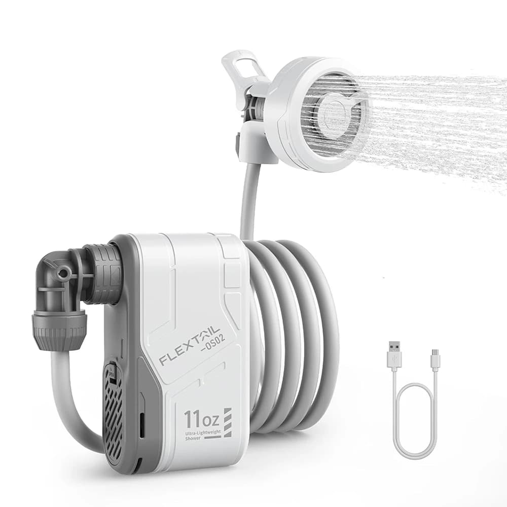 FLEXTAIL Outdoor Camping Shower Portable without Box Electric Shower Pump IPX7 Waterproof for Outdoor Shower, Car Wash, Dishwash