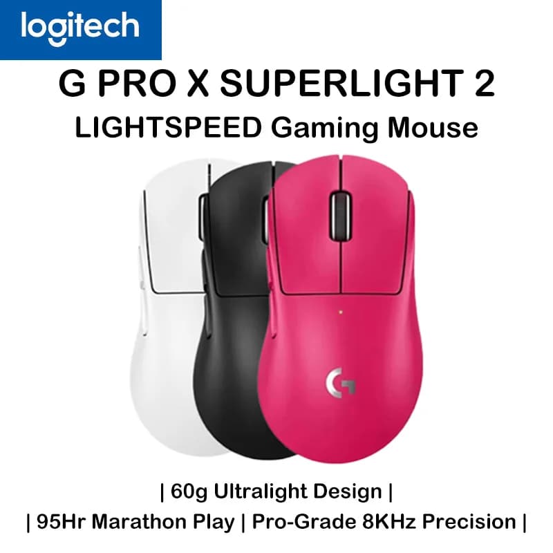 ماوس الألعاب اللاسلكي Logitech GPW3 G Pro X Superlight 3 الأصلي مع إضاءة RGB ودقة 25600DPI وخفة وزن فائقة لألعاب FPS والإلكترونية