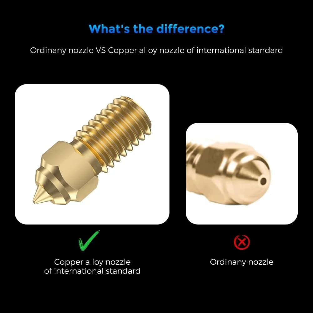 Creality Ender 3 V3 SE Nozzles 0.2/0.4/0.6/0.8/1mm High-Speed Brass Nozzles Hotend Extruder Nozzle 3D Printer accessory - 5