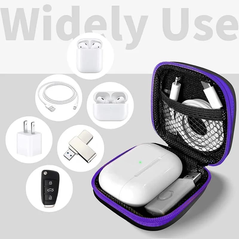 Portable Shockproof Headphone Case Earphone Bag Coin Purse USB Cable Case Carrying Pouch Earphone Accessory Square Storage Box - 6