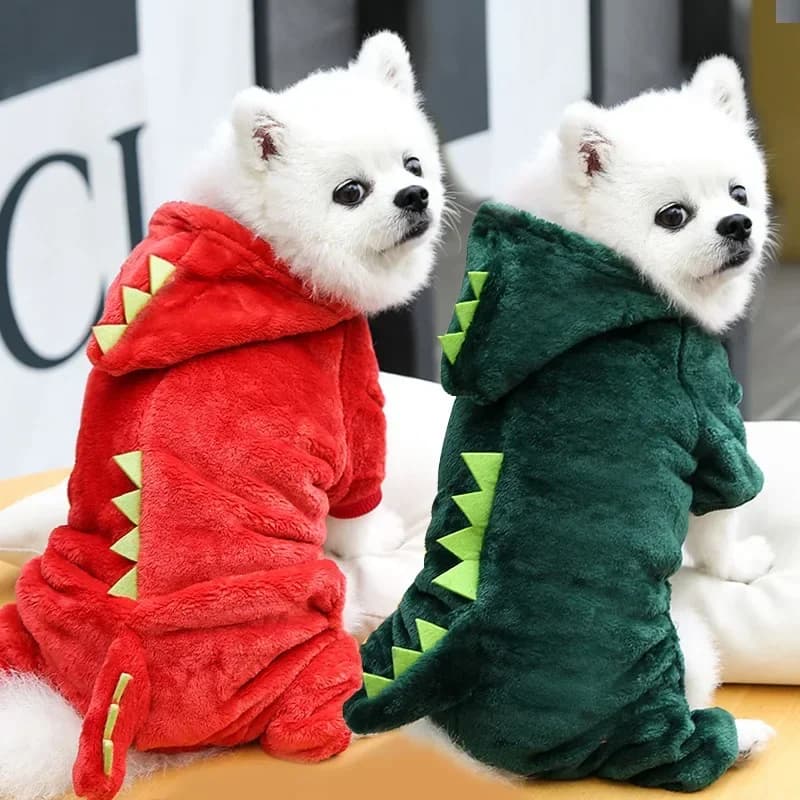 Dinosaur Dog Clothes Fleece Pet Jumpsuits Winter Warm Dog Coat Jacket for Dogs Hoodies Chihuahua French Bulldog Clothing - 5