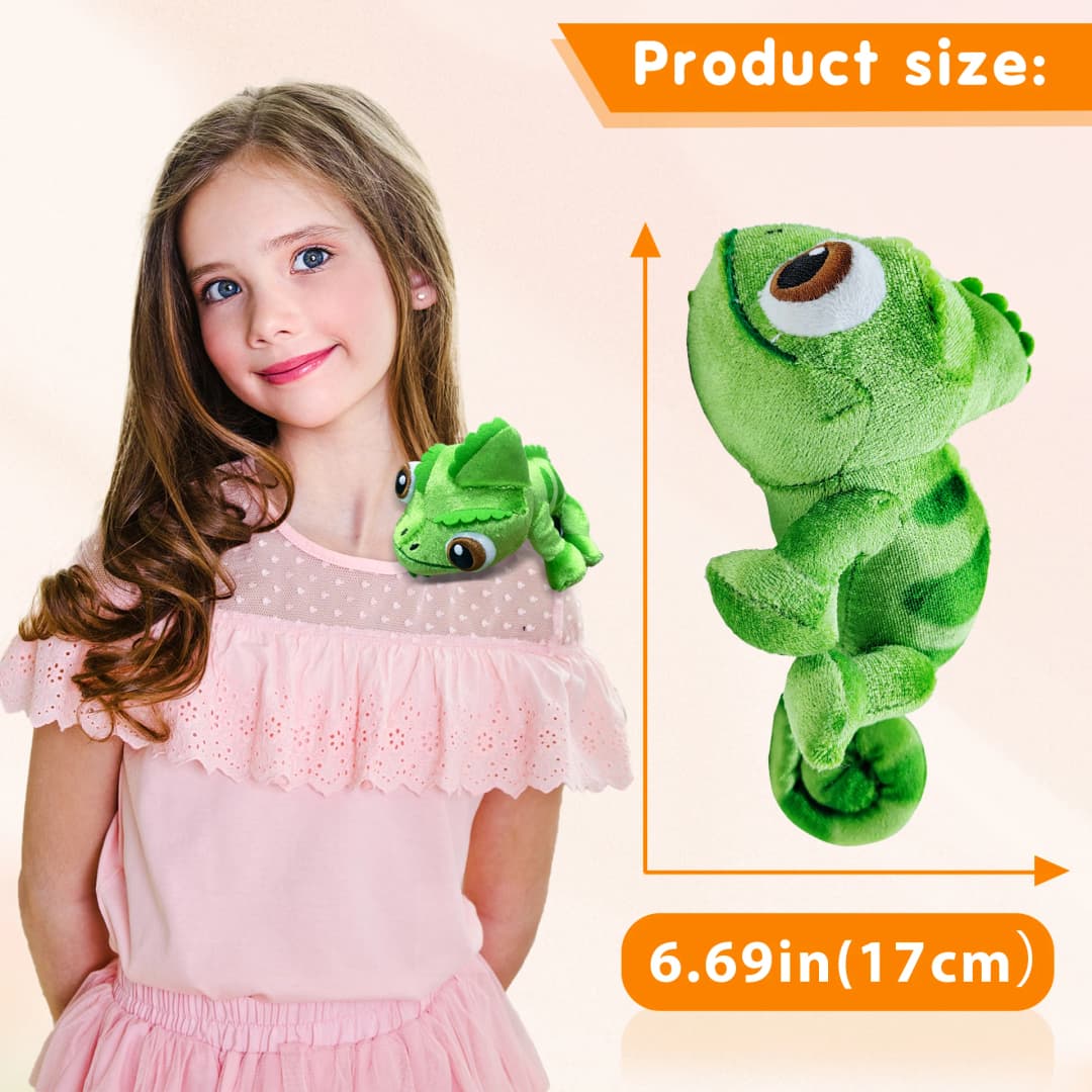 دمية محشوة ناعمة على شكل حرباء باسكال رابونزل حيوانات محشوة مناسبة للحفلات هدية مثالية للأطفال - 3