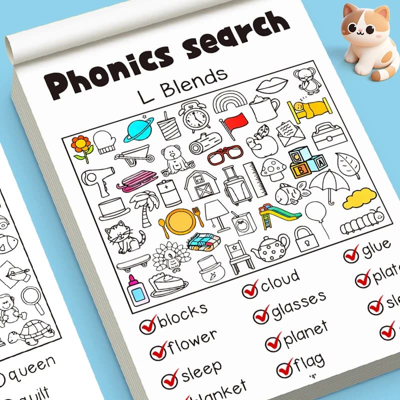 Kids Phonics Activity Workbook - Search, Read and Find Words, Master Short Vowels & Consonant Blends, Ages 4-8 - 3