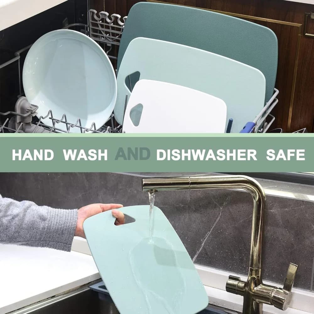 لوح تقطيع مضاد للبكتيريا، بلاستيكي غير قابل للانزلاق، مثالي للخضروات والفواكه وأغذية الأطفال، لوح مطبخ مقاوم للعفن - 4