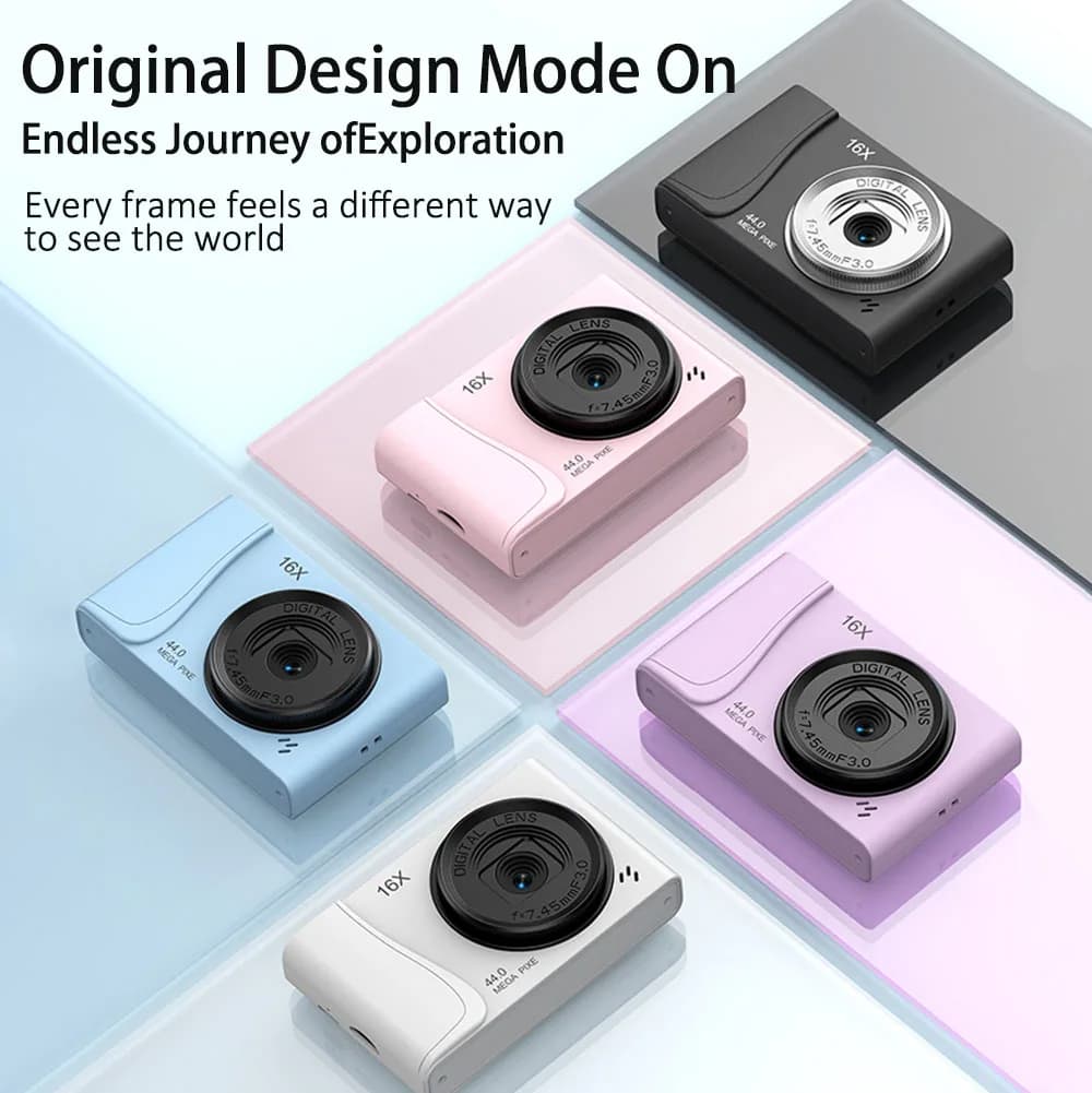 كاميرا فيديو كلاسيكية CCD بدقة 24 مليون بكسل، 4K، تكبير 16X، تركيز تلقائي، مناسبة للمبتدئين والأطفال - 2