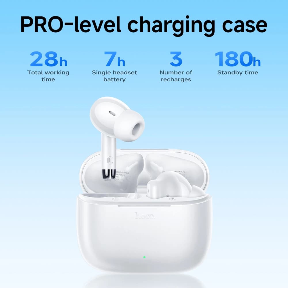 HOCO EQ2 True Wireless Bluetooth 5.3 Earbuds Touch Control Stereo In-Ear Headphones Built-In Microphone Sports Compatible - 3