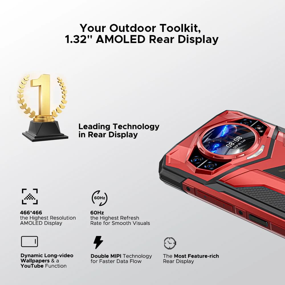 World Premiere DOOGEE S200 Plus 5G AI Rugged Phone Dimensity 7300 1.32" Rear Display 12+512GB 6.72'' 10100mAh Battery Smartphone - 4
