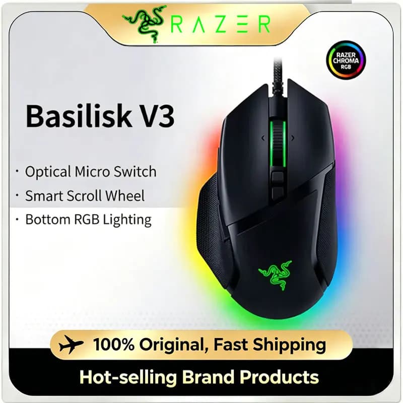 Razer Basilisk V3 Wired Gaming Mouse RGB HyperScroll Wheel Optical Switches For Esports Game PC