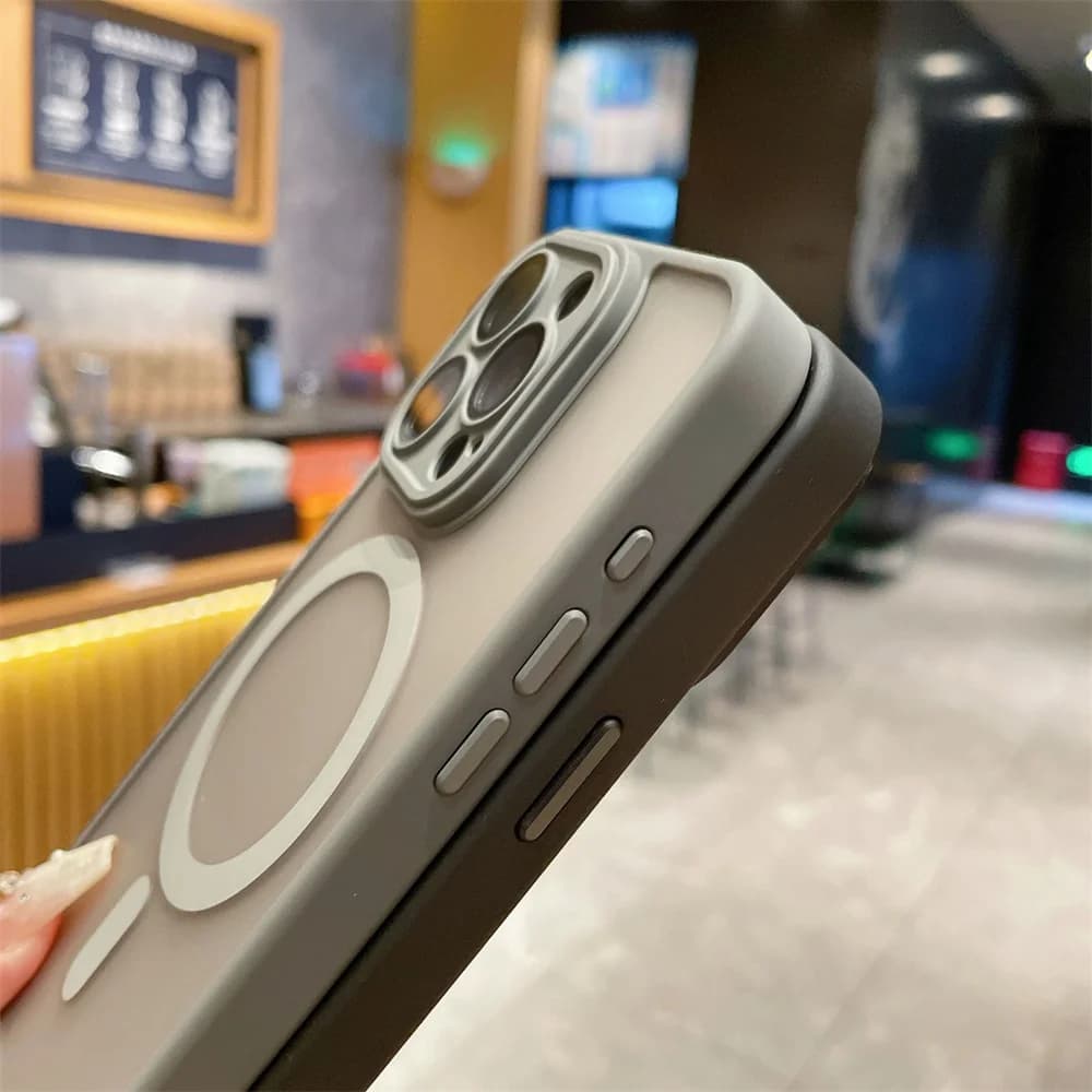 Lens Protection Case For iPhone 11 12 13 Proa Mx mini 15 16 Plus iPhone 16 15 14 Matte Translucent Magsafe Wireless Charge Cover - 6