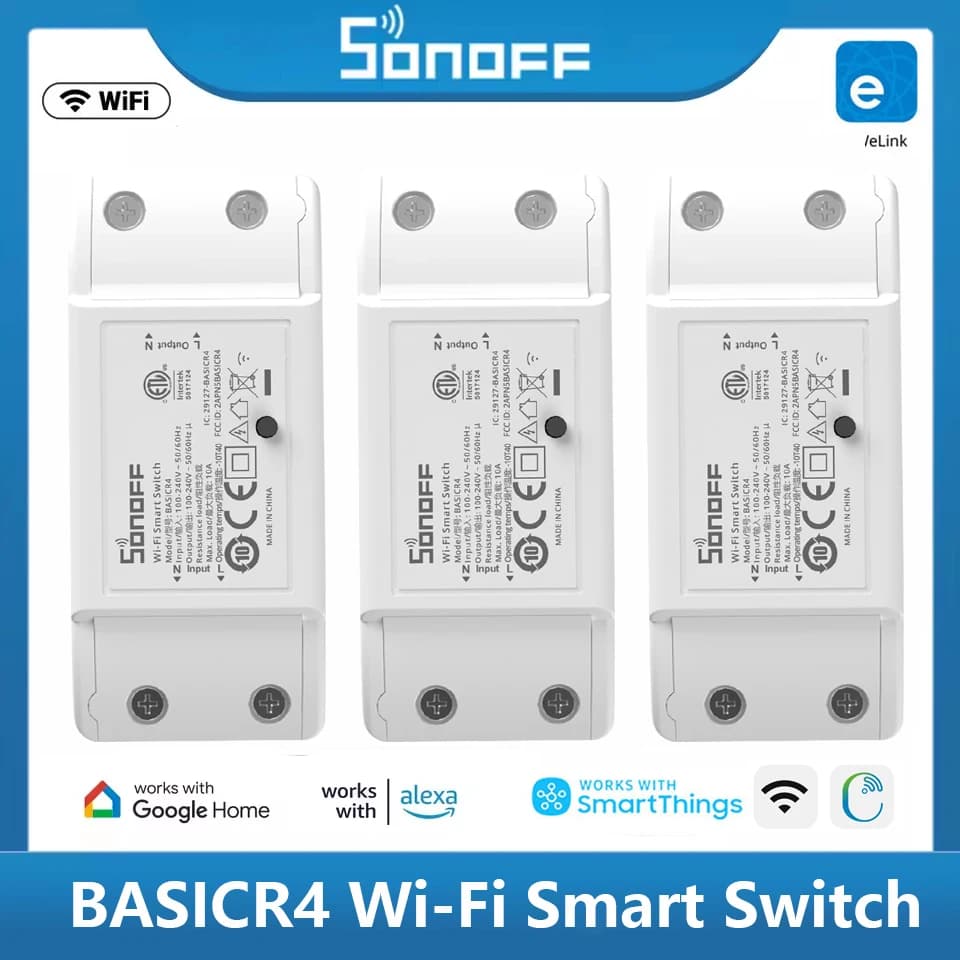 سونوف BASICR4 مفتاح ذكي واي فاي ESP32، وضع مفتاح سحري موثوق وآمن، تحكم عن بعد عبر EWeLink مع S-MATE2 وأليكسا وجوجل