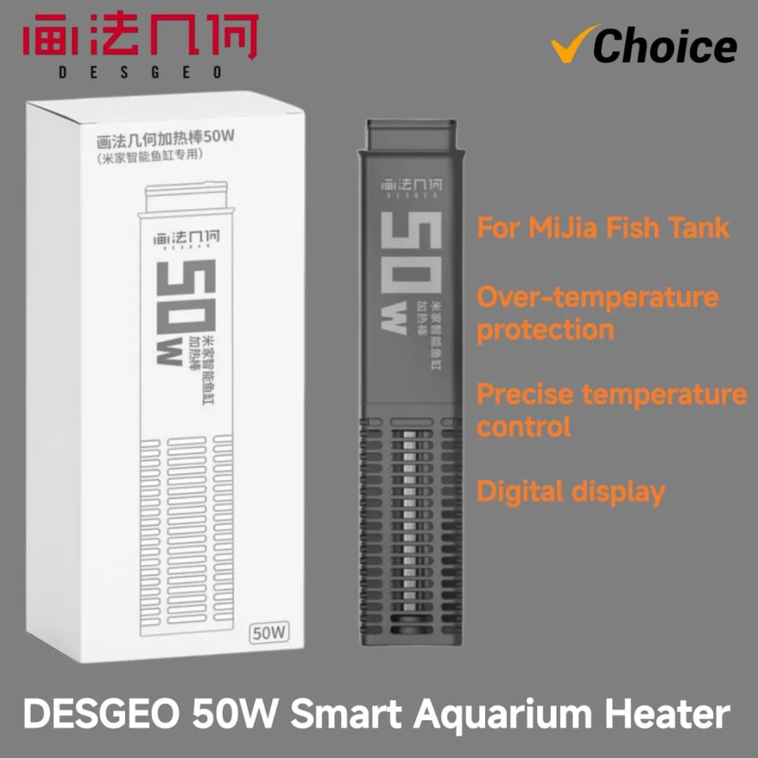 أصلي DESGEO 50W سخان أحواض أسماك ذكي تحكم بالتطبيق، تحكم ذكي بدرجة الحرارة ثابتة ترموستات دقيق لأحواض أسماك MiJia