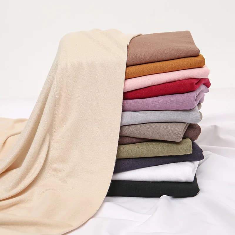 حجاب جيرسي مودال مثلث بطول 135 سم، أوشحة حجاب إسلامية للنساء، لفات ناعمة بلون موحد، عصابة رأس توربان - 5