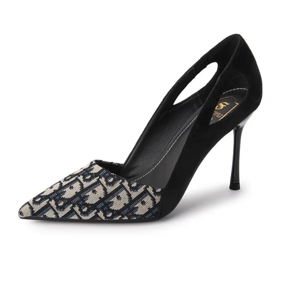 Embroidered Sandals Women Fashion Pointed Heeled 2025 Summer Luxury Heeled High Heels Women Shoes Shallow Casual High Sandals - 5