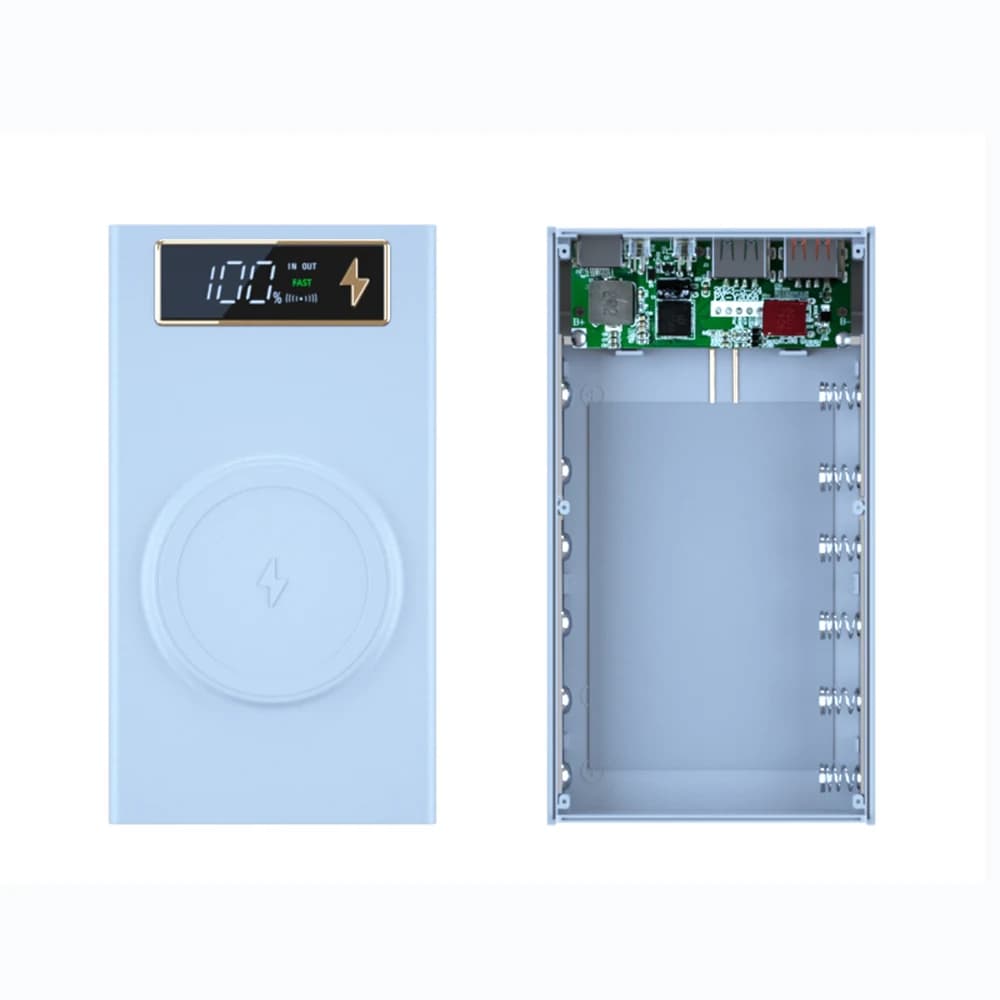 6x18650 Power Bank Case Battery Storage Box Wireless Quick Charge Magnetism Charging Welding-free DIY Shell Without Battery - 2