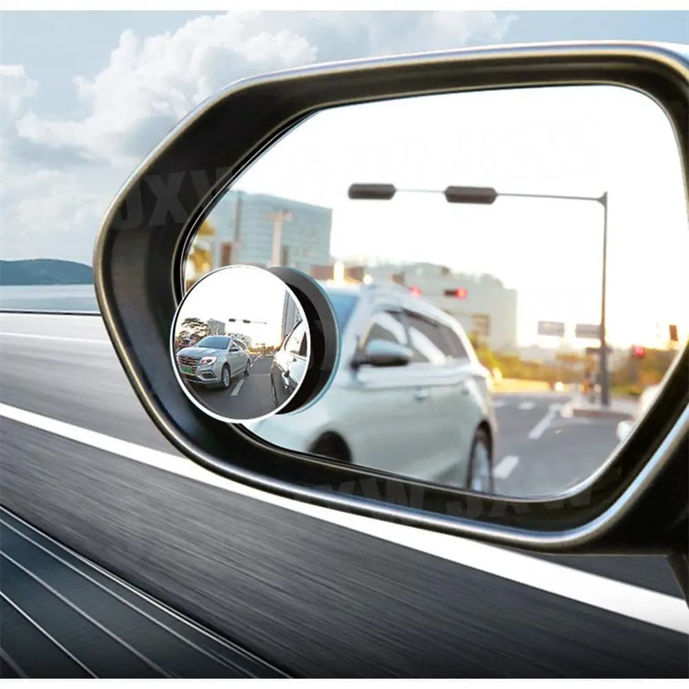 مرآة نقطية عالية الدقة 360 درجة للسيارة بدون إطار رقيقة للغاية بزاوية واسعة مستديرة محدبة مرآة الرؤية الخلفية ملحقات السيارة - 5